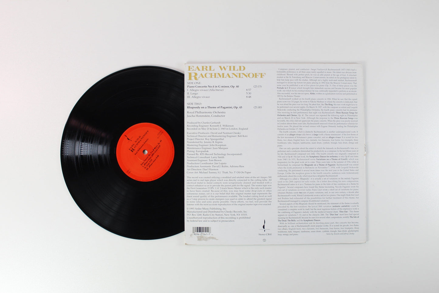 Earl Wild / Sergei Vasilyevich Rachmaninoff / Royal Philharmonic Orchestra / Horenstein - Piano Concerto No 4 In G Major Op. 40 / Rhapsody On A Theme Of Paganini Op. 43 on Chesky Records