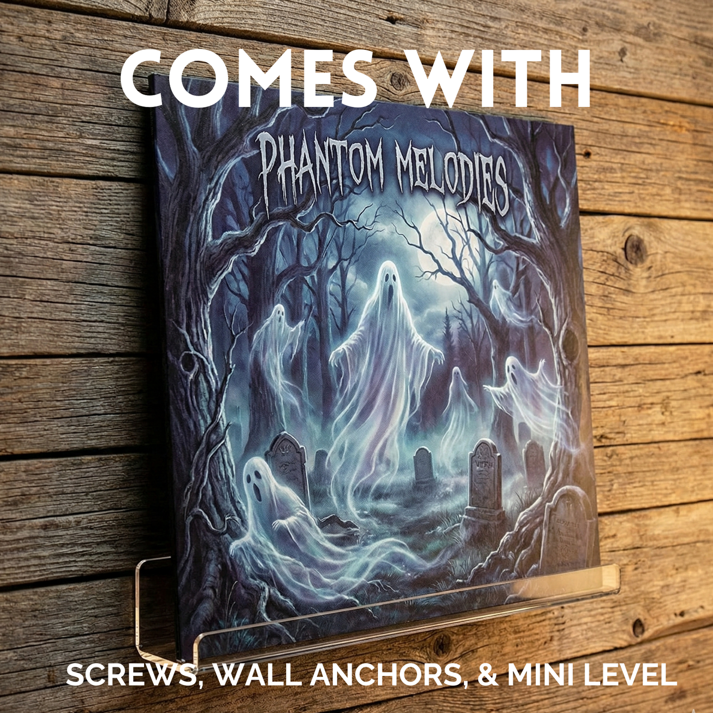 Clear Acrylic Vinyl Record Floating Shelf - 4 Pack (Ghost Racks)