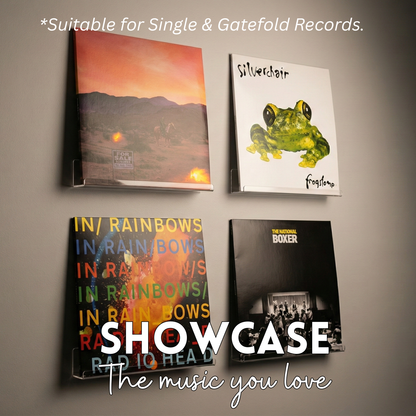 Clear Acrylic Vinyl Record Floating Shelf - 4 Pack (Ghost Racks)