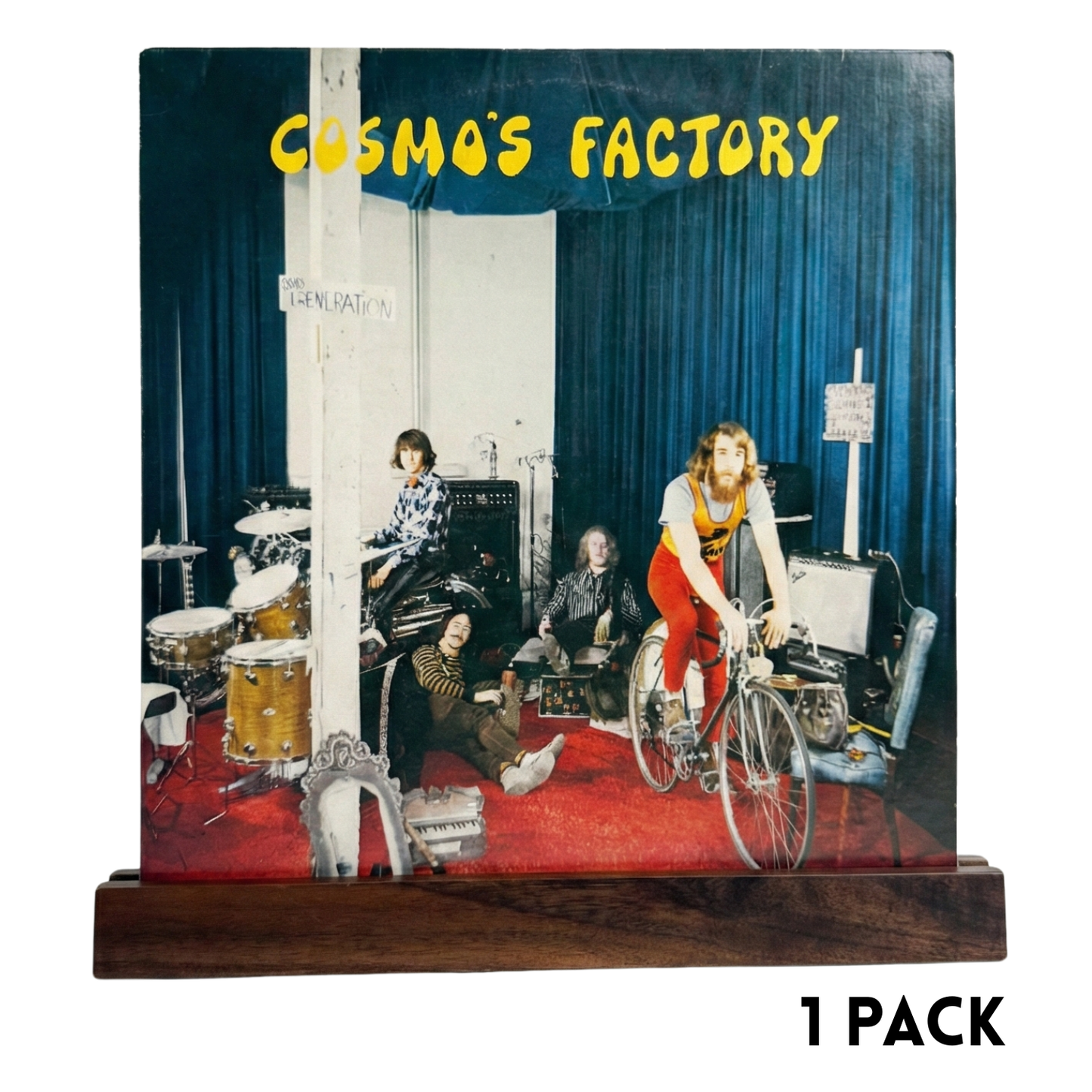 Acacia Wood Vinyl Record Display Shelf - 1 Pack (Craftsman Rack)