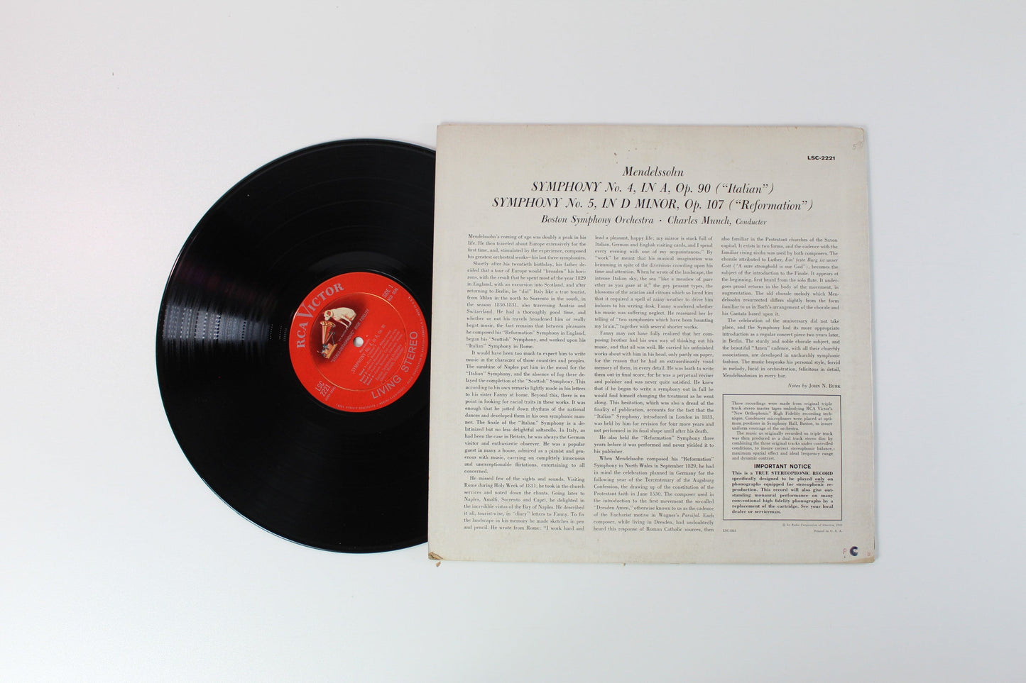 Felix Mendelssohn-Bartholdy, Charles Munch, Boston Symphony Orchestra - Italian And Reformation Symphonies on RCA Victor Red Seal