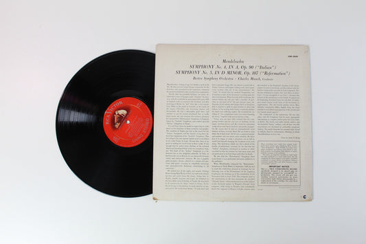 Felix Mendelssohn-Bartholdy, Charles Munch, Boston Symphony Orchestra - Italian And Reformation Symphonies on RCA Victor Red Seal